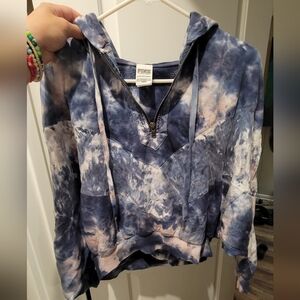PINK Victoria's Secret Navy Tie-Dye Hoodie